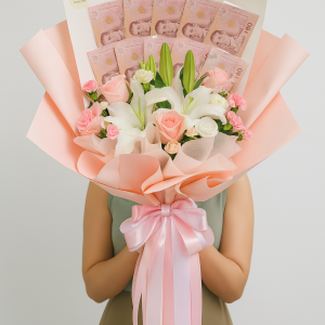 Pink Prosperity Money Bouquet